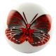 Dark Red Butterfly Ceramic Flat Knob